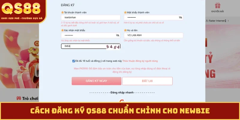 Cách đăng ký QS88 chuẩn chỉnh cho newbie