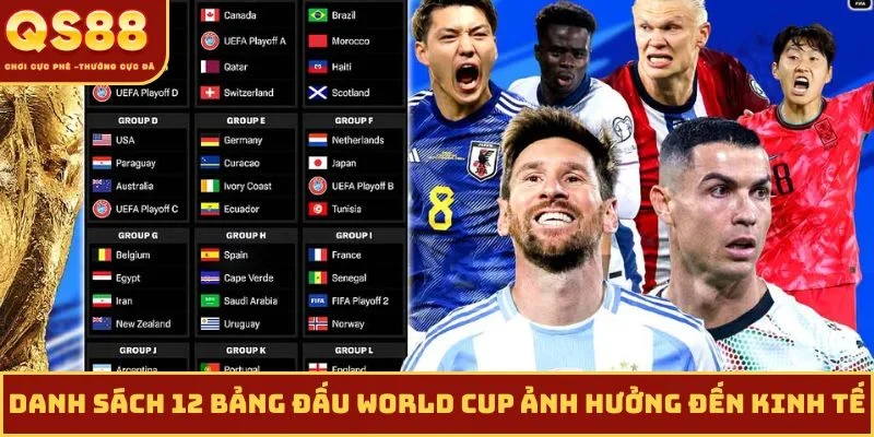 Danh sách 12 bảng đấu World Cup ảnh hưởng đến kinh tế