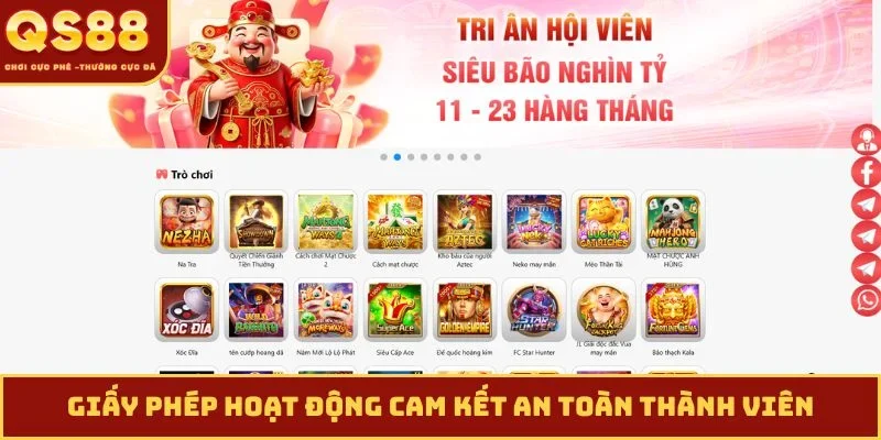 Giấy phép hoạt động cam kết an toàn thành viên